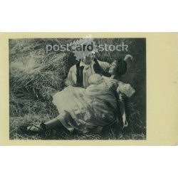   1956 - Éva Ruttkai and Soós Imre actors in the movie Liliomfi Photo sheet, postcard. (2791002)