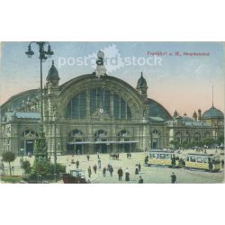   1923 – Frankfurt a. M., Railway Main Station. Colored photo sheet, postcard. (2791012)