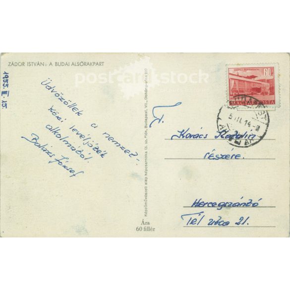 1955 - István Zádor, Buda lower quay. Postcard. (2791019)