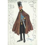 1909 - Austrian, grotesque, military postcard. (2791045)