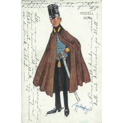 1909 - Austrian, grotesque, military postcard. (2791045)