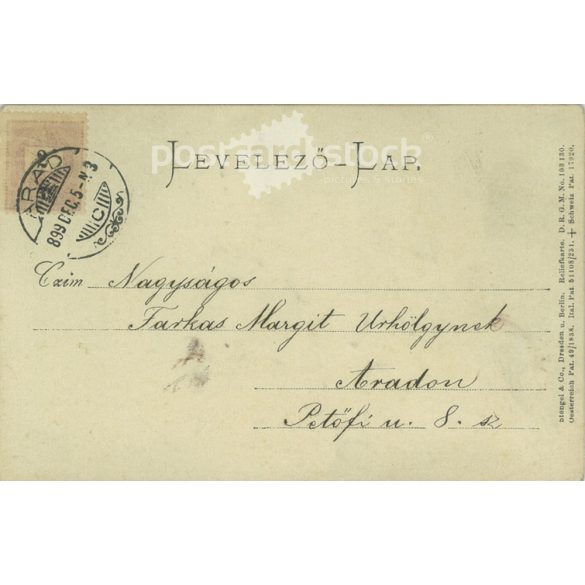 1899 - Blaha Lujza and Sárika. With Arad stamp. Embossing. Publisher: Stengel & Co., Dresden u. Berlin. Photo sheet, postcard. (2791052)