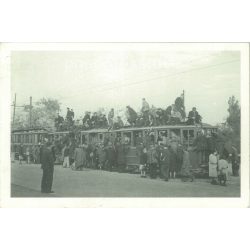   Budapest. February 7, 1945, the first tram starts after the war. Photo sheet, postcard. (2791058)