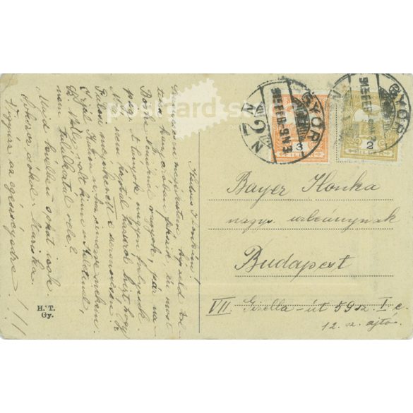 1915 - Győr. Royal Hungarian State High School for Girls. With embossed frame. Colored photo sheet. Photo sheet, postcard. (2791070) 