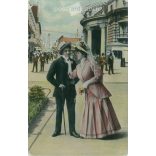 1908 - German romantic postcard. With Budapest stamp. Colored photo sheet. (2791073)