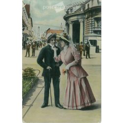   1908 - German romantic postcard. With Budapest stamp. Colored photo sheet. (2791073)