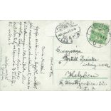 1908 - German romantic postcard. With Budapest stamp. Colored photo sheet. (2791073)