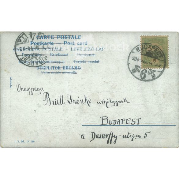 1904. German romantic postcard. With Budapest stamp. (2791075) 