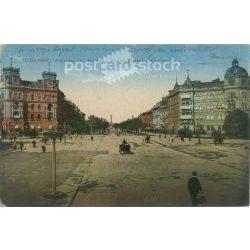   1924 - Budapest. Andrássy út - circle. Colored photo sheet. (2791088)
