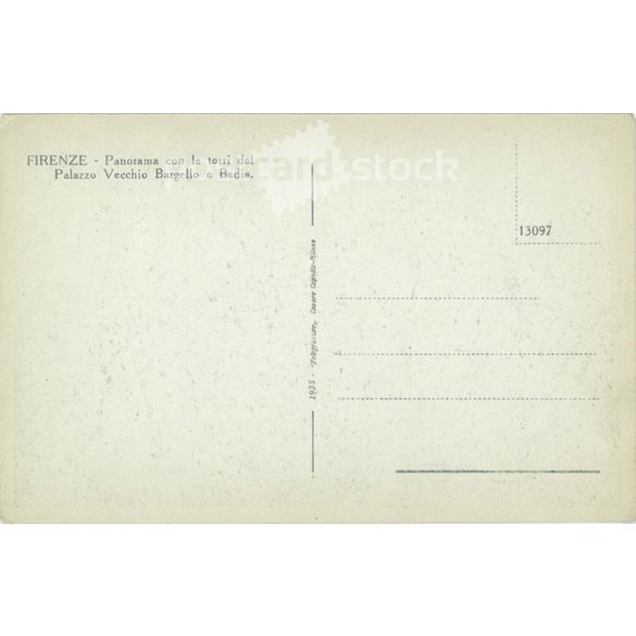 Florence. Panorama with the towers of the Palazzo Vecchio Bargello and Badia. Photo sheet, postcard. (2791098)