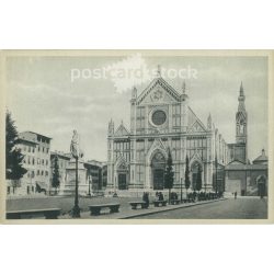   Florence. Basilica of S. Groce and Statue of Dante. Photo sheet, postcard. (2791101)
