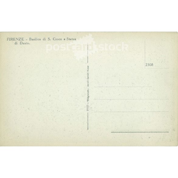 Florence. Basilica of S. Groce and Statue of Dante. Photo sheet, postcard. (2791101)