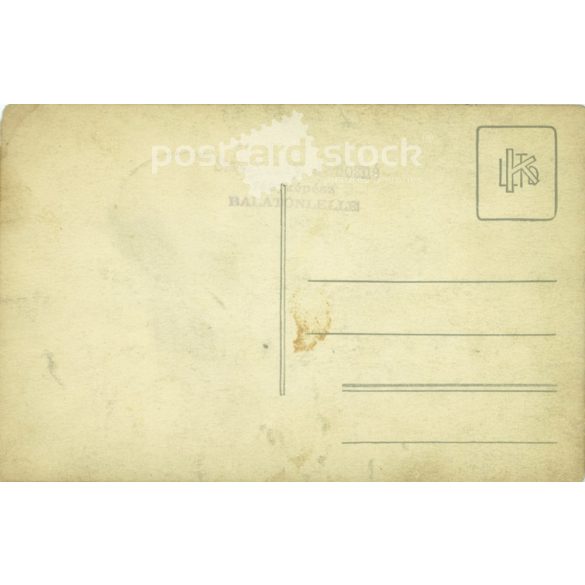 Lady in swimsuit with umbrella. Balaton. Photo sheet, postcard. (2791106)