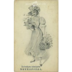1910 - Name day greetings. Greeting card. (2791108)