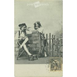   1903 - Romantic postcard, photo sheet. Banská Štiavnica with stamp. (2791116)