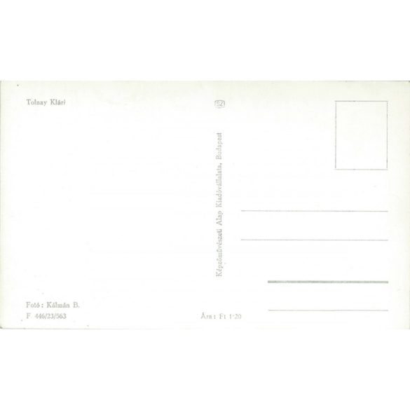 Actress Klári Tolnay. Photo sheet, postcard. (2791132)