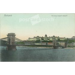   1908 - Budapest. Ferencz József quay. Colored photo sheet, postcard. (2791137)