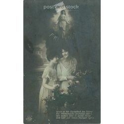   1916 - Romantic German postcard. Colored photo sheet. Colored photo sheet, postcard. (2791145)