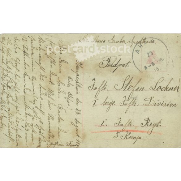 1916 - Romantic German postcard. Colored photo sheet. Colored photo sheet, postcard. (2791145)