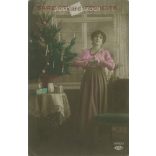 1925 - Romanian Christmas card. Colored photo sheet. (2791146)