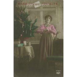   1925 - Romanian Christmas card. Colored photo sheet. (2791146)