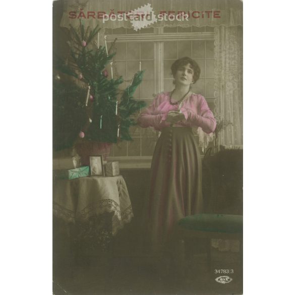 1925 - Romanian Christmas card. Colored photo sheet. (2791146)