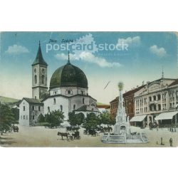   1922 - Pécs, Széchényi Square. Colored photo sheet, postcard. (2791148)