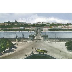   1920 - Budapest, Chain Bridge. Colored photo sheet, postcard. (2791152)