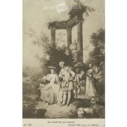   Goethe with his family. Black and white reproduction of a contemporary painting. Postcard. (2791155)