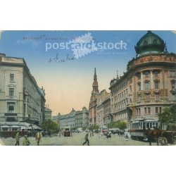   1915 - Budapest. Erzsébet körút (Elisabeth boulevard). Colored photo sheet, postcard. (2791163)