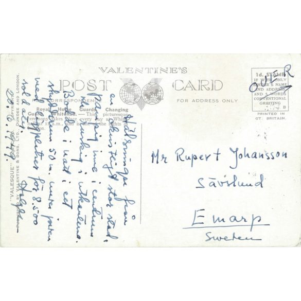 1949 - Royal horse guards, changing guard. Whitehall. London. Colored photo sheet, postcard. (2791174)