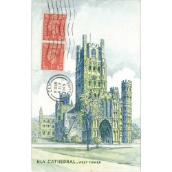 1949 - Ely Catedral west tower. Postcard. (2791170)