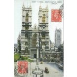 1949 - London. Western towers. Westminster Abbey. Colored photo sheet, postcard. (2791176)