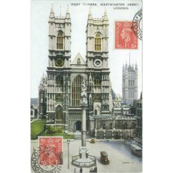   1949 - London. Western towers. Westminster Abbey. Colored photo sheet, postcard. (2791176)