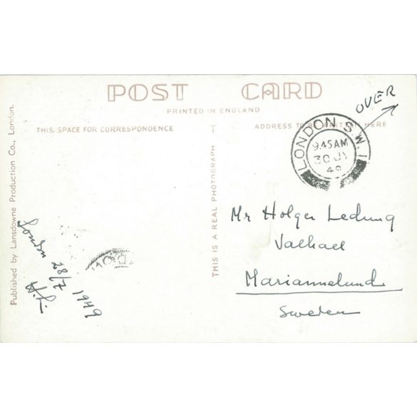 1949 - Aerial view of T ower bridge and Tower of London. Photo sheet, postcard. (2791179)