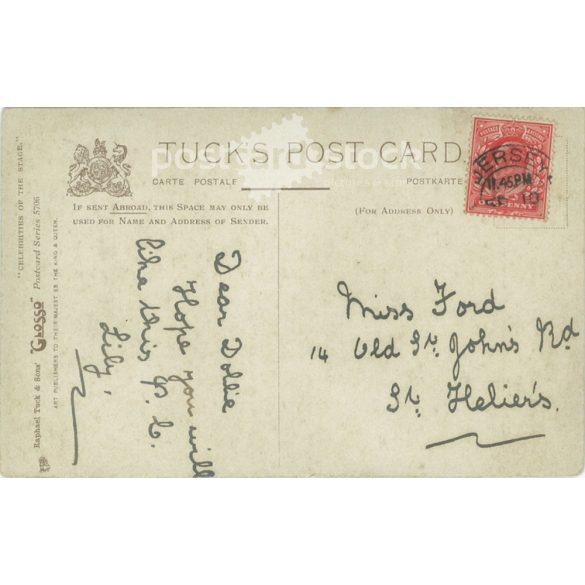 1905 - Miss Marie Studholme actress. With a plastic, mica surface.Colored photo sheet, postcard. (2791188)