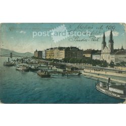   1913 - Budapest. Danube. Colored photo sheet, postcard. (2791230)