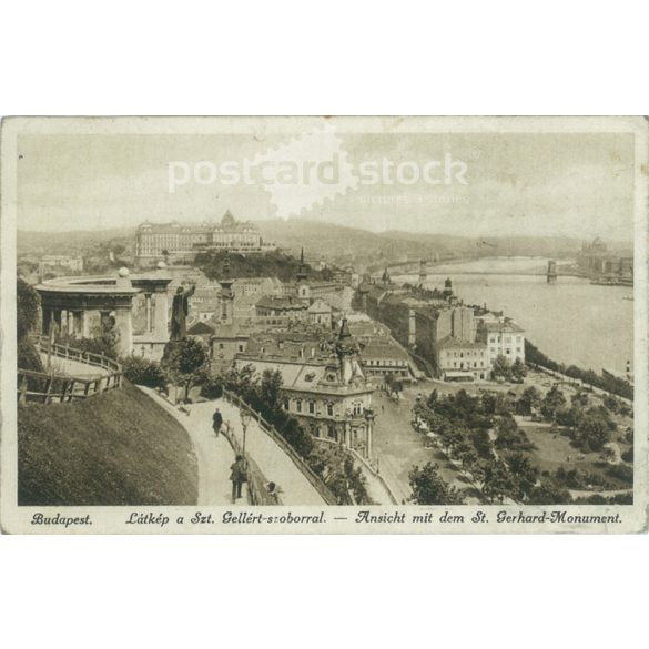 1928 – Budapest. View with the statue of St. Gellert. Photo sheet, postcard. (2791232)