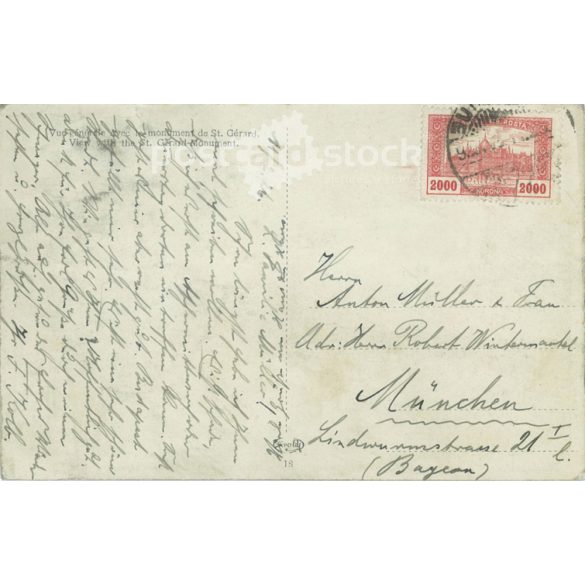 1928 - Budapest. View with the statue of St. Gellert. Photo sheet, postcard. (2791232)