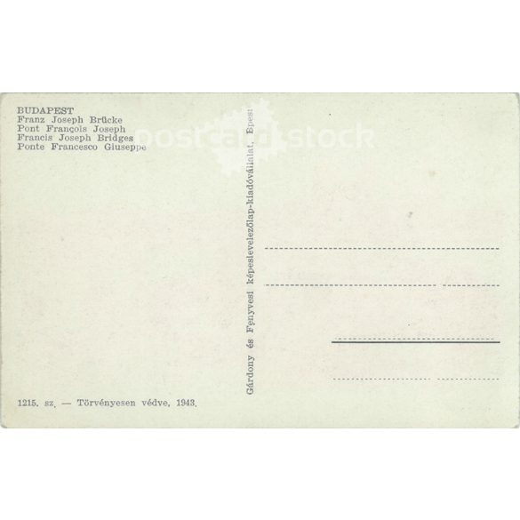 1925 - Budapest. Ferencz József Bridge. Today: Szabadság híd (Bridge of Freedom) Photo sheet, postcard. (2791247)
