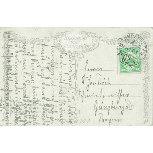 1912 - Budapest. Fisherman’s bastion. Postcard. (2791260)