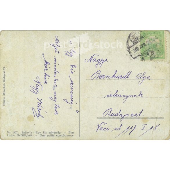 1916 - Kornél Spányik: Painting of a small favor. Postcard. (2791267)