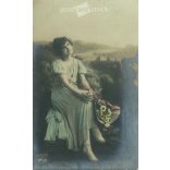 1915 - Romantic postcard. Colored photo sheet. (2791273)