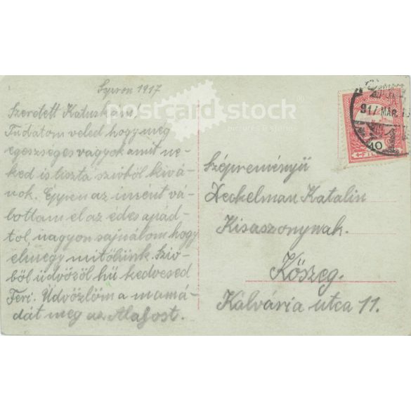 1917 - Romantic postcard. Colored photo sheet. (2791275)