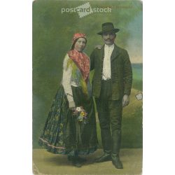   Szarvaskő traditional costume. Colored photo sheet, postcard. (2791281)