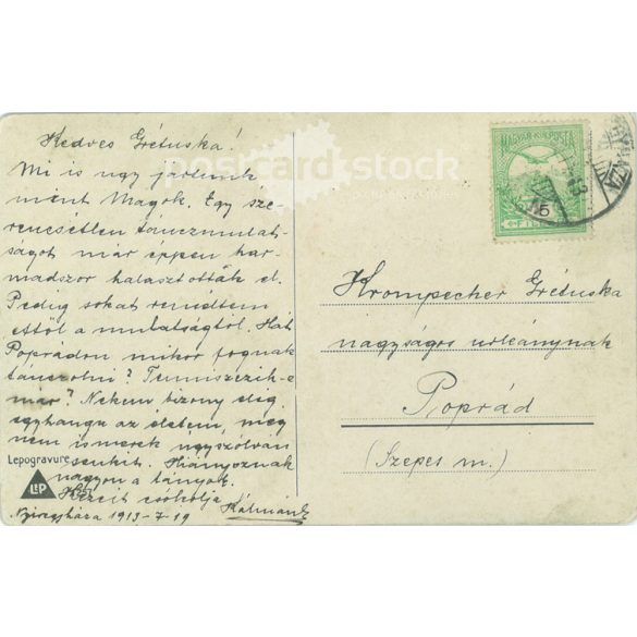 1913 - Romantic postcard. Colored photo sheet. (2791299)