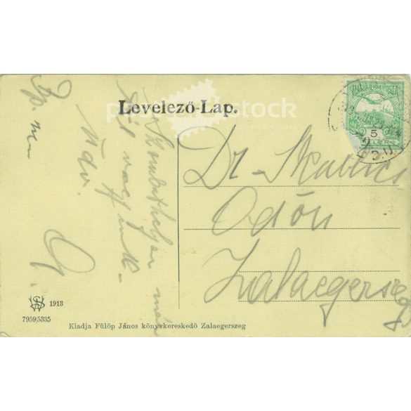 1913 - Detail of Barosliget in Zalaegerszeg. Colored photo sheet, postcard. (2791304)