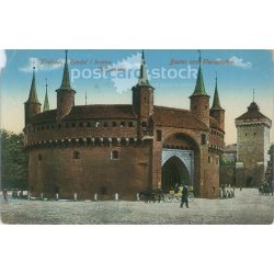   1913 - Krakow Rondel and the Florian’s Gate. Colored photo sheet, postcard. (2791308)