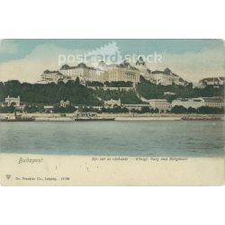   1904? - Budapest. Royal castle and Várkkert bazár (Castle bazaar). Colored photo sheet, postcard. (2791313)