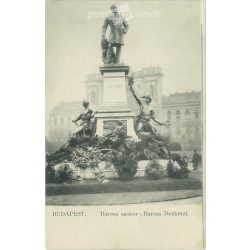   1904? - Budapest. Baross statue. Photo sheet, postcard. (2791314)